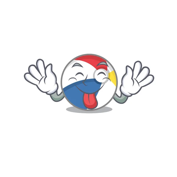 有趣的海滩球吉祥物设计与舌头了 — 图库矢量图片