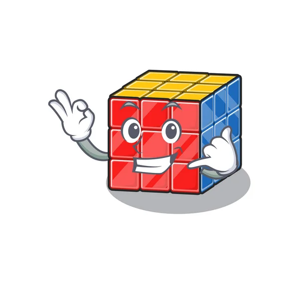 Nennen Sie mich lustige rubic cube cartoon character concept — Stockvektor