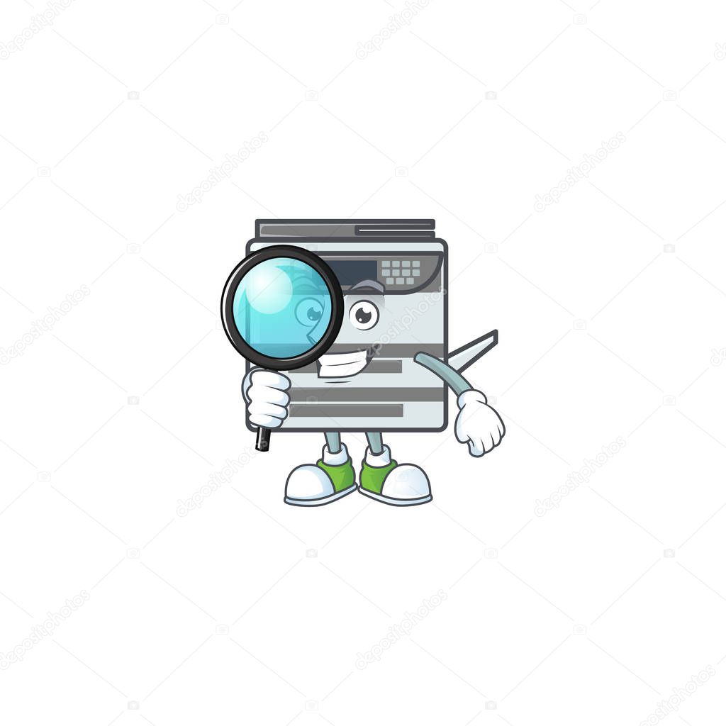 A famous of one eye professional office copier Detective cartoon character design