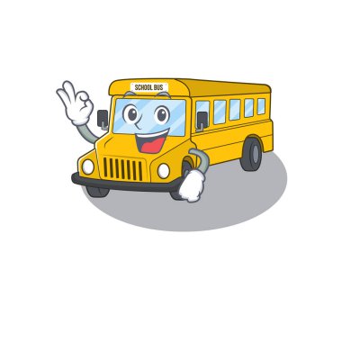 Okul otobüsünün komik bir fotoğrafı.