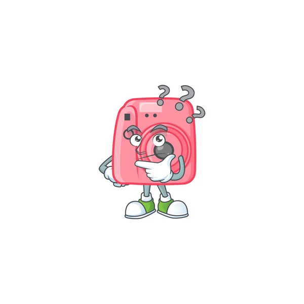 Instan camera cartoon mascot style in a confuse gesture — 스톡 벡터