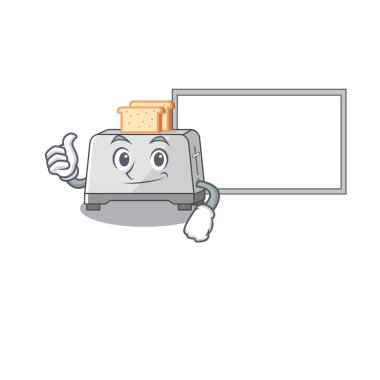 Ekmek kızartma makinesi çizgi film tasarımının tahtası var.