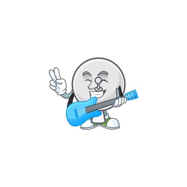Gitar çalan bir uydu anteninin çizgi film karakteri