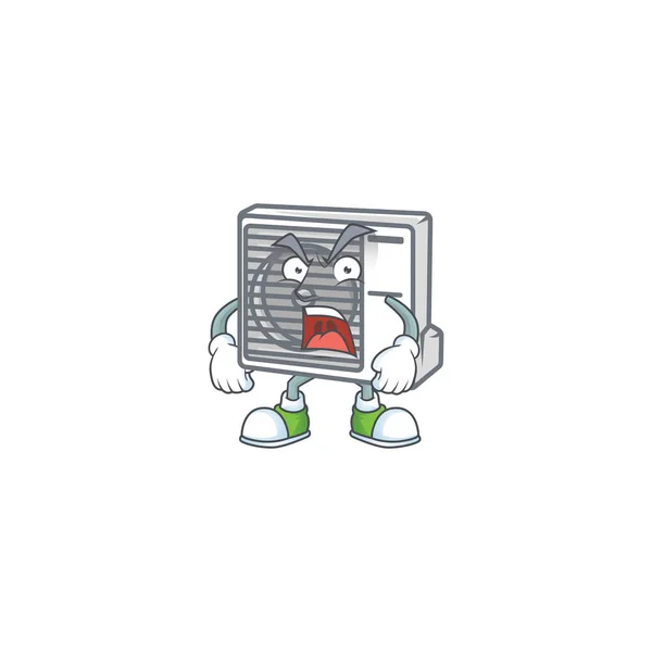 Split klimatyzator postać z kreskówki projekt z gniewnej twarzy — Wektor stockowy