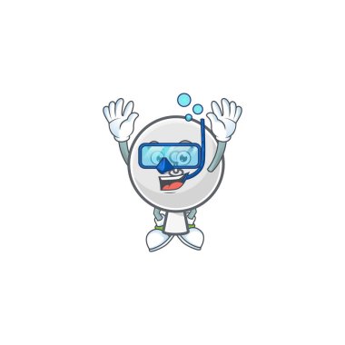 Dalış gözlüğü takan bir uydu anteninin maskot simgesi