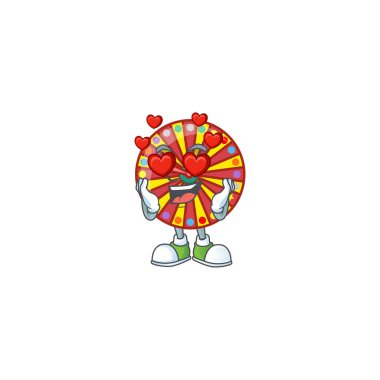 Romantik çarkıfelek çizgi film maskotu tasarımı