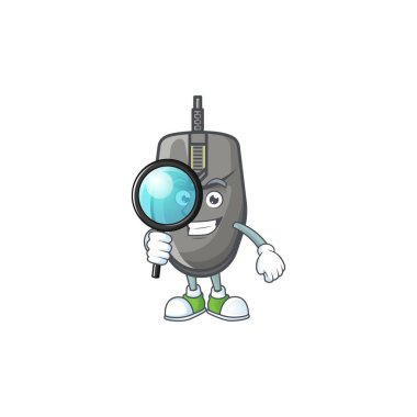 Bir gözü siyah fare olan ünlü bir dedektif çizgi film karakteri tasarımı.