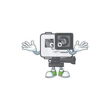 Komik bir sırıtış aksiyon kamerası çizgi film tasarım stili