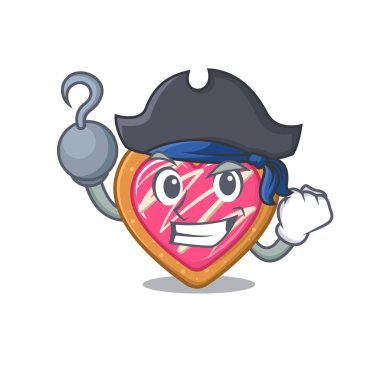 Şapkalı sevimli kurabiye kalp maskotu tasarımı.