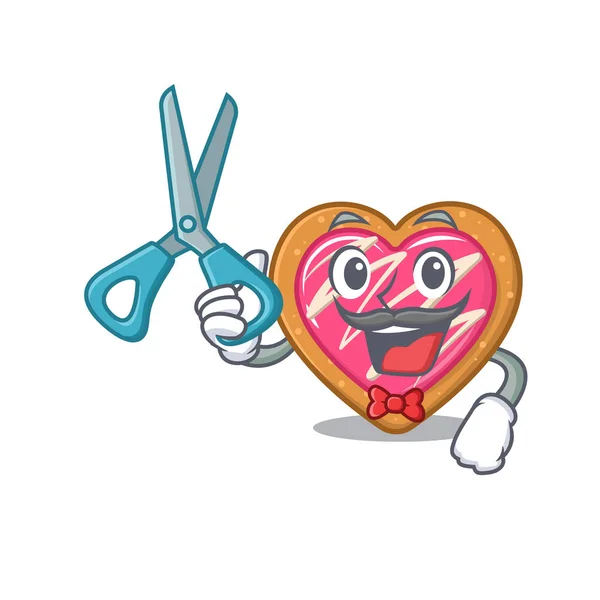 Cartoon charakter sportovní holič cookie styl designu srdce — Stockový vektor