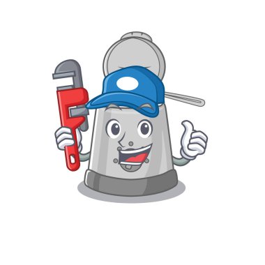 A cute picture of deep fryer working as a Plumber