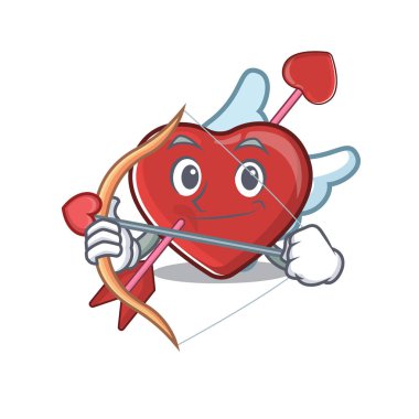 Sweet heart and arrow Cupid cartoon design with arrow and wings