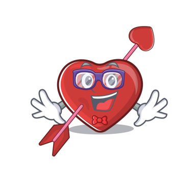 A cartoon concept of Geek heart and arrow design
