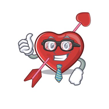 cool and smart Businessman heart and arrow wearing glasses