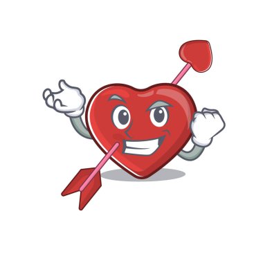 cool confident Successful heart and arrow cartoon character style