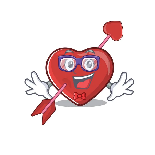 Un concepto de dibujos animados de corazón Geek y diseño de flecha — Vector de stock