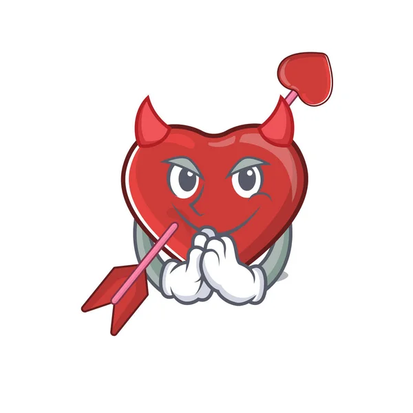 Devil heart and arrow Cartoon character design — Stok Vektör