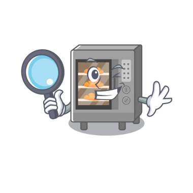 Zarif ve akıllı fırın keki Dedektif çizgi film tasarımı konsepti