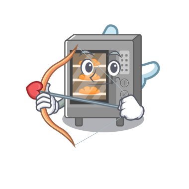 Tatlı fırında kek Aşk Tanrısı çizgi film tasarımı ok ve kanatlı