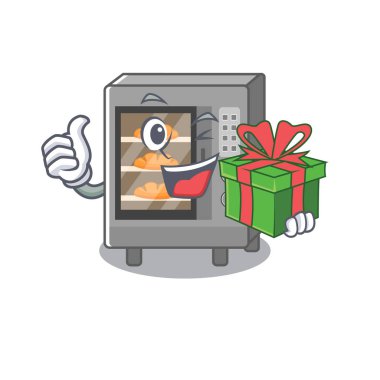 Mutlu fırında kek karakterinin hediye kutusu var.