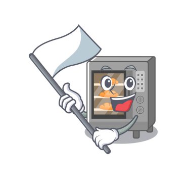 Komik fırın pastası çizgi film karakteri tarzı ayakta duran bir bayrak