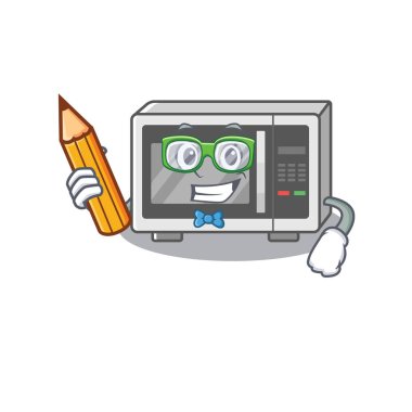 Kalem tutan zeki bir öğrenci mikrodalga karakteri