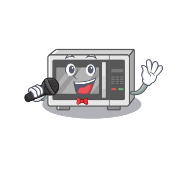 Mikrofonda şarkı söylerken mutlu ol.