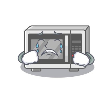 Üzgün yüzlü mikrodalga çizgi film karakteri konsepti