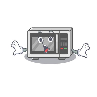 Şaşırtıcı bir jest ile mikrodalga maskot tasarımı konsepti