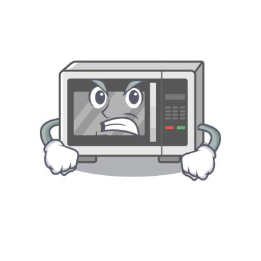 Mikrodalga çizgi film karakteri tarzı kızgın bir yüze sahip.