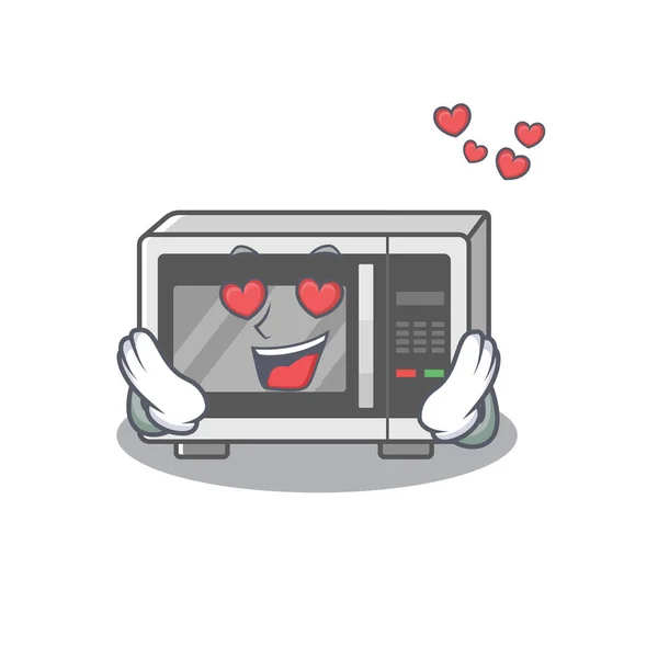 Romantico innamorarsi microonde personaggio dei cartoni animati concetto — Vettoriale Stock