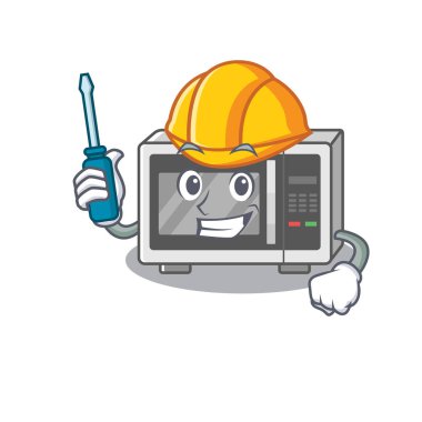 çizgi film karakteri stili mikrodalga fırın otomotiv olarak çalışıyor