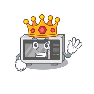 Sahnede Kral olarak oynanan mikro dalganın bir maskot tasarımı.
