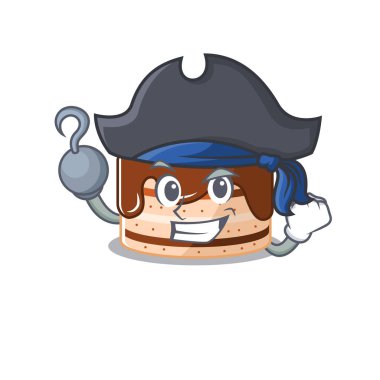 Şapkalı şirin çikolatalı pasta maskotu tasarımı.