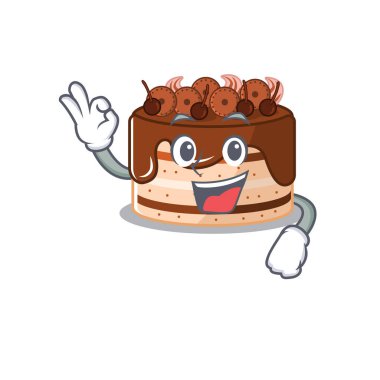 Çikolatalı pastanın komik bir fotoğrafı.