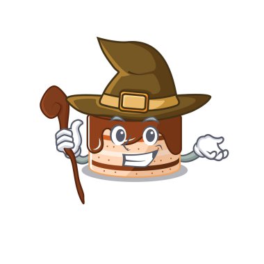 Bir cadı olarak gerçekleştirilen çikolatalı pasta maskotu konsepti.