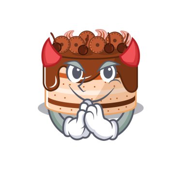 Şeytan çikolatalı pasta Karakter tasarımı çizgi filmi