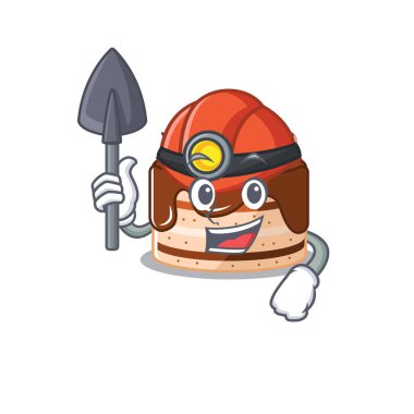 Havalı akıllı Miner çikolatalı kek çizgi film karakteri tasarımı