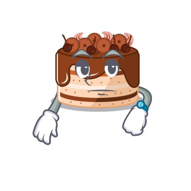 Çikolatalı pastanın çizgi film karakteri tasarımı.