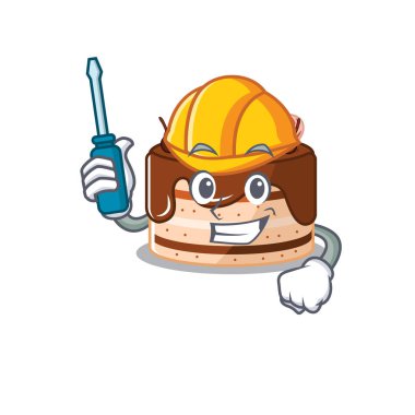 Çizgi film karakteri tarzı çikolatalı pasta otomotiv olarak çalışıyor.