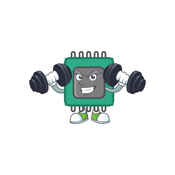 Ícone de mascote RAM no exercício de fitness tentando barbells — Vetor de Stock