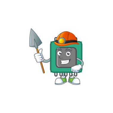 Havalı akıllı Miner Ram çizgi film karakteri tasarımı