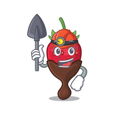 Havalı akıllı Miner çikolatalı çilekli çizgi film karakteri tasarımı