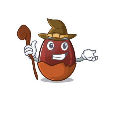 Bir cadı olarak gerçekleştirilen çikolata yumurtası maskotu konsepti.