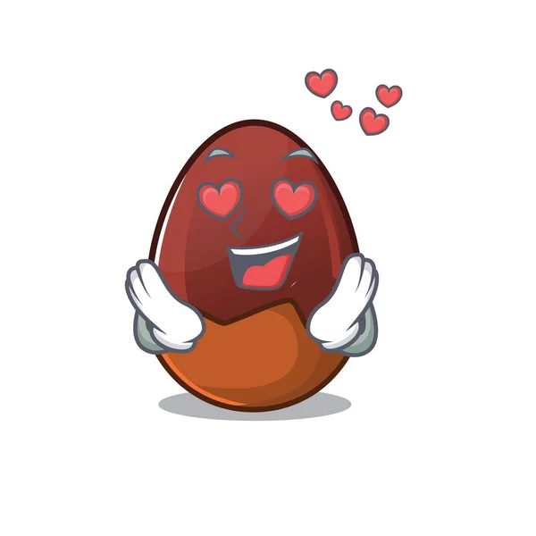 Ρομαντικό ερωτεύονται σοκολάτα αυγό κινουμένων σχεδίων έννοια χαρακτήρα — Διανυσματικό Αρχείο