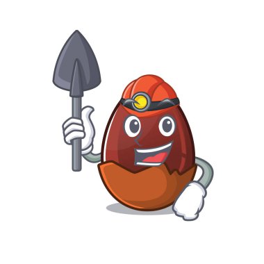 Havalı akıllı Miner çikolatalı yumurta çizgi film karakteri tasarımı