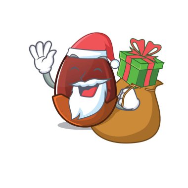 Noel Baba çikolatalı yumurta. Çizgi film karakteri tasarımı.