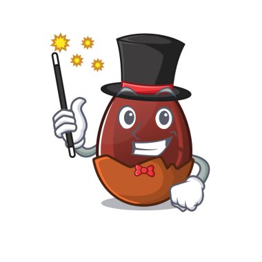 Bir sihirbaz olarak çikolatalı yumurta performansının resmi.