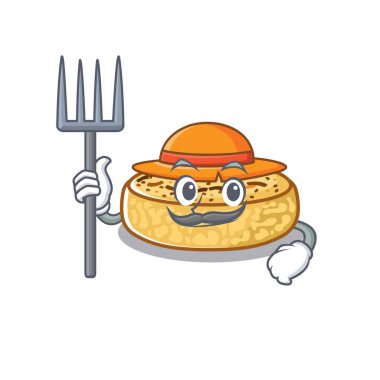 Happy Farmer crumpets cartoon picture with hat and tools