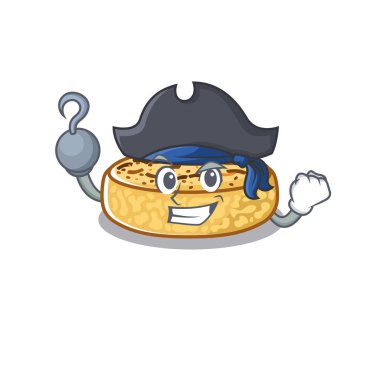 Cute crumpets mascot design with a hat